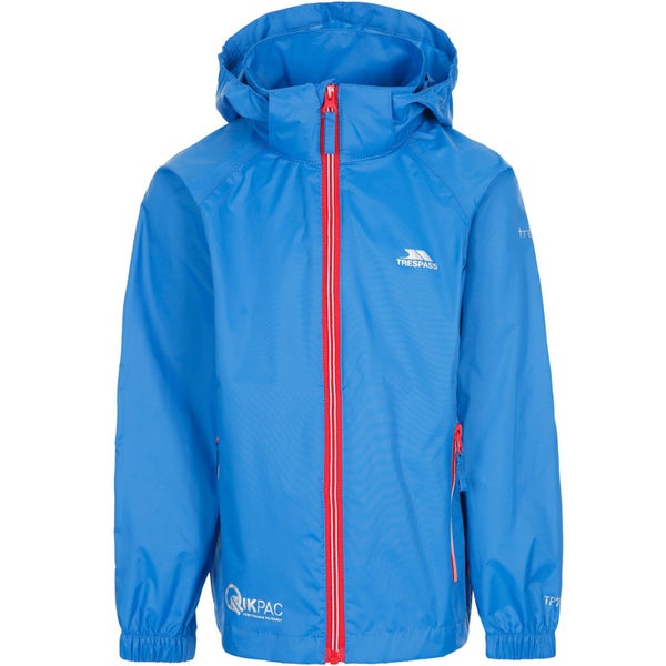 Trespass Unisex Kids Qikpac X Packaway Waterproof Jacket Carousel 1