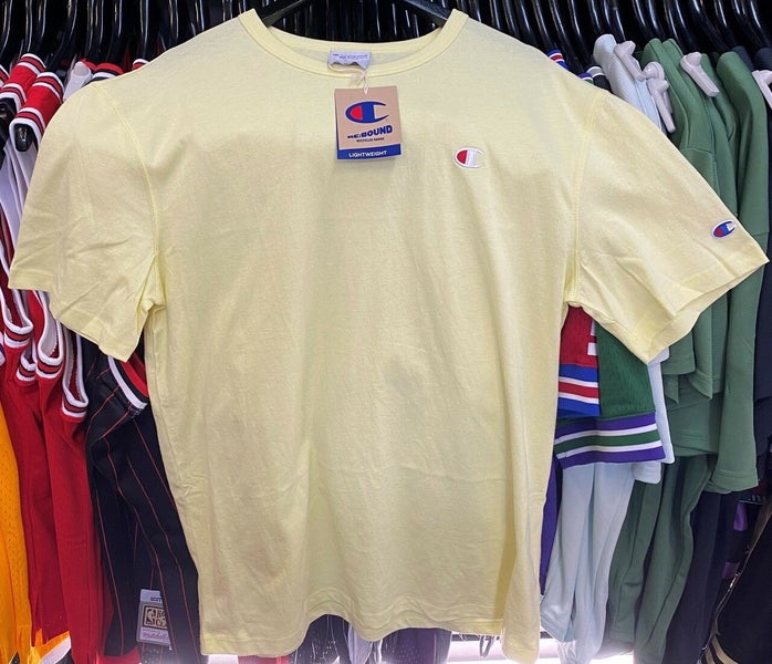 Champion Heritage Small Logo Rebound Recycled Lightweight Lemon Yellow T-Shirt Carousel 1