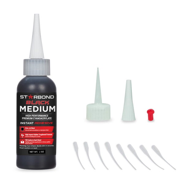 Star Bond Super Glue CA Black Rubberized 2oz KE-150 Carousel 1
