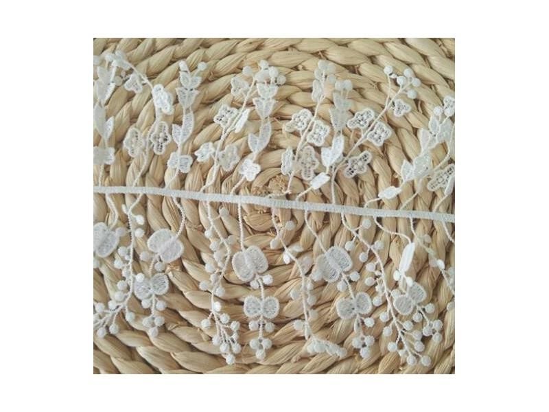 Milk Silk Embroidered Lace Fabric 3 4Yards Width 7cm 12cm Off White RS1274 Carousel 1