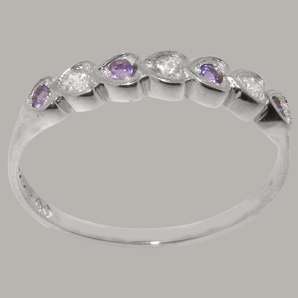 Sterling Silver Cubic Zirconia Amethyst Eternity Ring - Full UK Hallmark Carousel 2