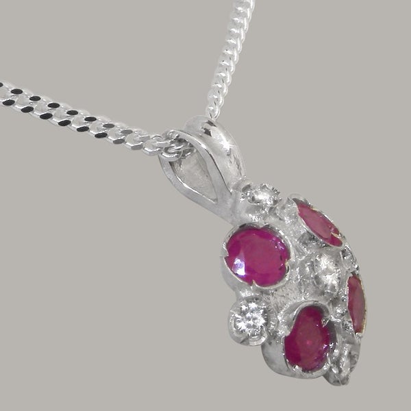 Sterling Silver Cubic Zirconia Ruby Womens Vintage Pendant - Full UK Hallmark Carousel 2