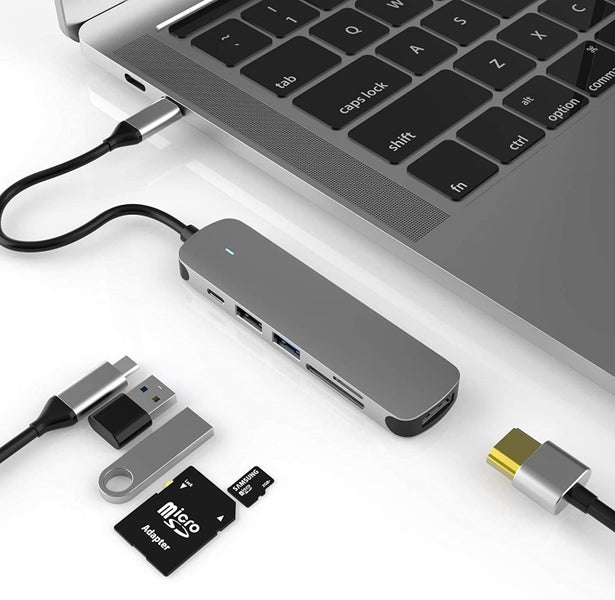 6 in 1 USB C Adapter USB 3.0 PD Fast Charging SD Micro SD Card Reader 4K HDMI Carousel 1