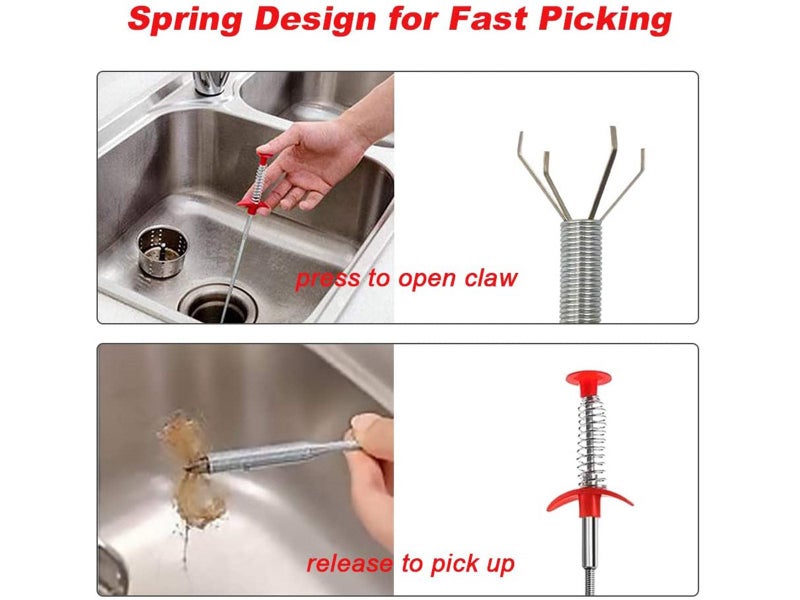 7PCS Toilet Sewer Dredging Tub Hair Drain Clog Remover Sink Cleaning Tools Kit Carousel 2