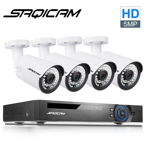 Saqicam 4CH 5MP POE IP Camera CCTV Package DIY Kit Audio Waterproof H.265+ Carousel 1