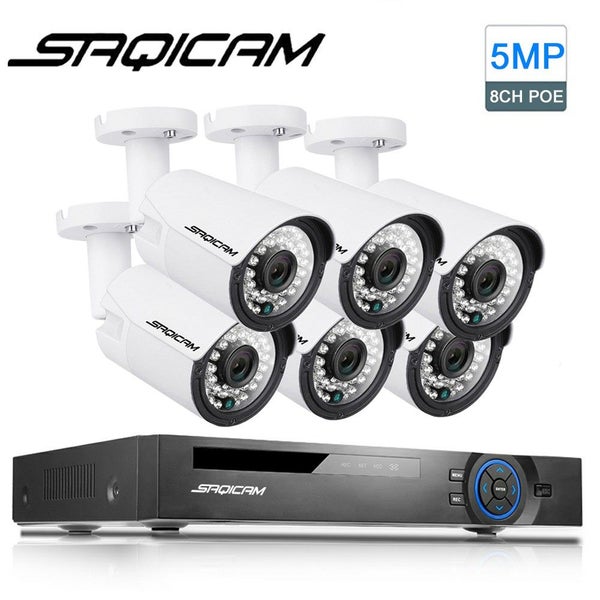Saqicam H.265 8CH 5MP POE NVR CCTV Package DIY Kit IR Outdoor Audio IP Camera Carousel 1