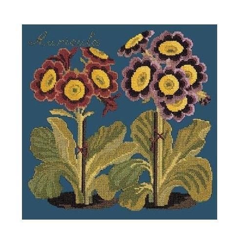 Elizabeth Bradley Tapestry Kit - Auricula (Dark Blue Background) Carousel 1