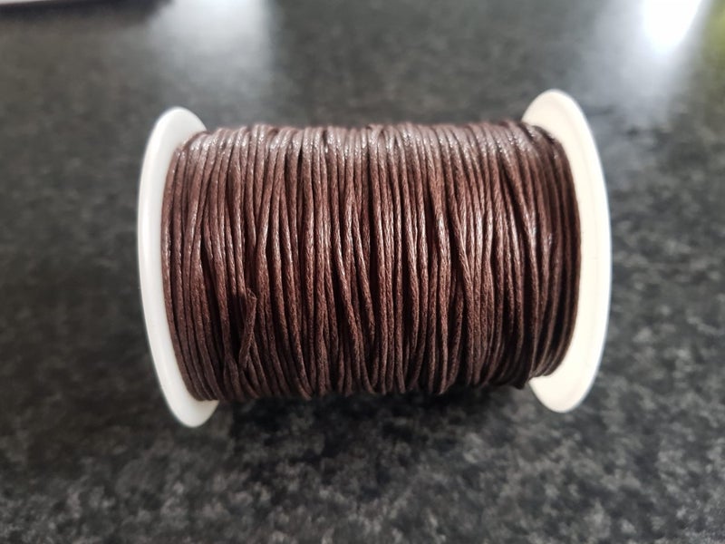 Waxed cotton cord, 1mm, approx 92 metres - brown Carousel 1