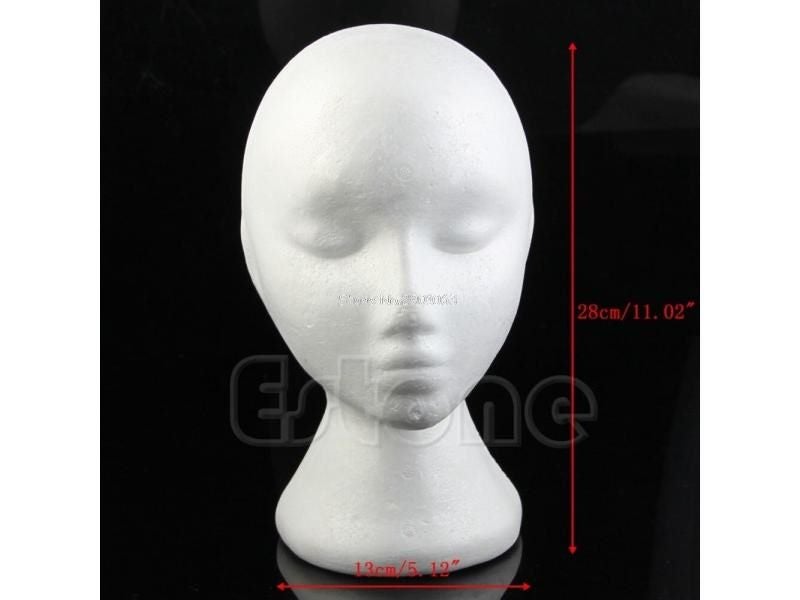 Female Foam Wig Hair Hat Glasses Display Mannequin Manikin