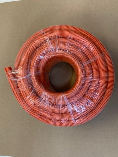Orange Electrical corrugated conduit 25mm x 25M roll Carousel 1
