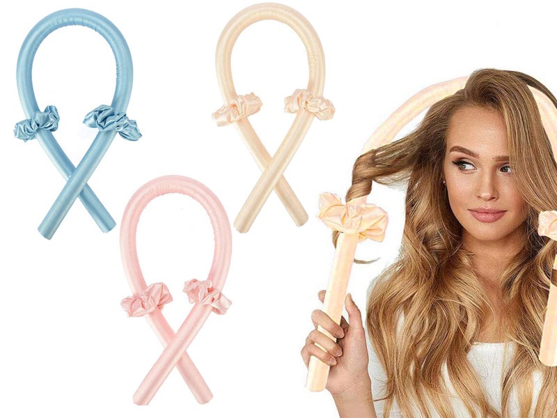 Heatless Curling Rod Hair Curling Tools with 2Pcs scrunchies Carousel 1