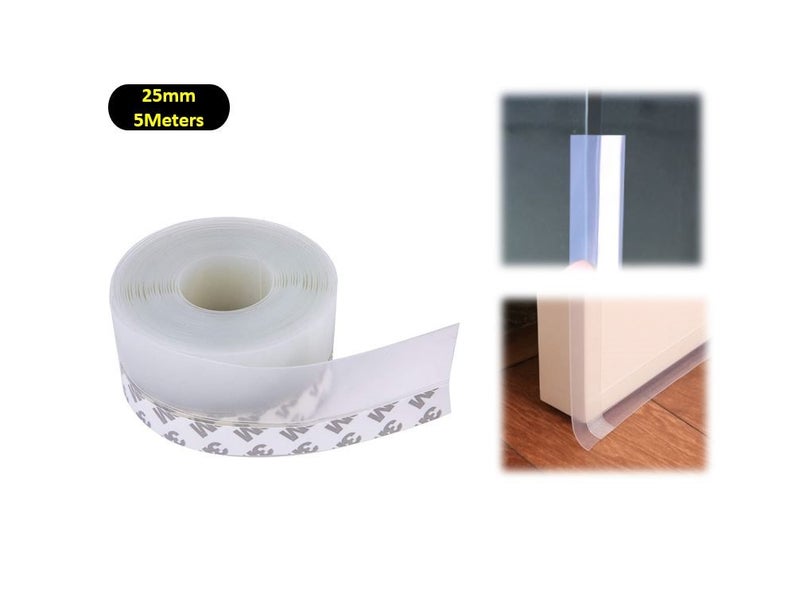 PTN 25mm 5Meters Clear Door Seal Strip Draught Excluder Door Tape Weather Strip Carousel 1