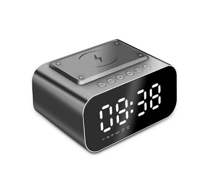3 In 1 Smart Power Off Wireless Charging Bluetooth Speaker Clock Carousel 1