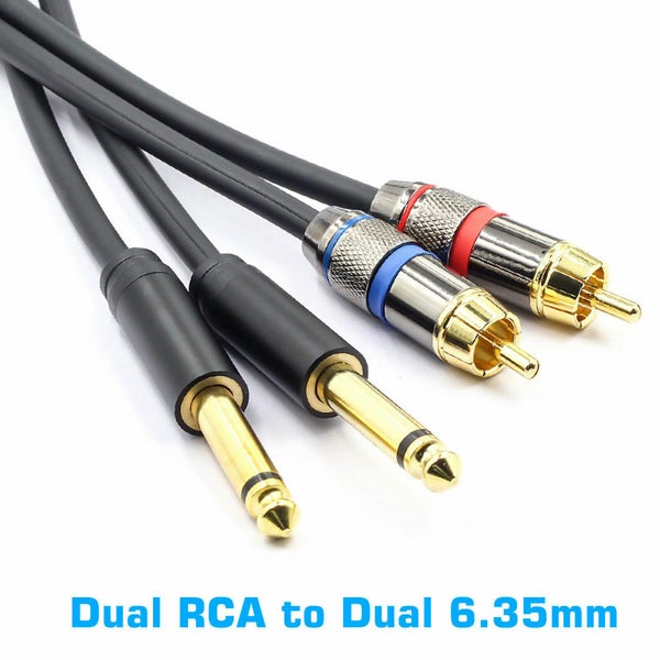 Dual 6.35mm Audio to 2 RCA Cable Carousel 1