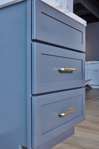 New Arrival- Freestanding Vanity 600mm with Drawers Dark Grey (SOLID WOOD) Carousel 2