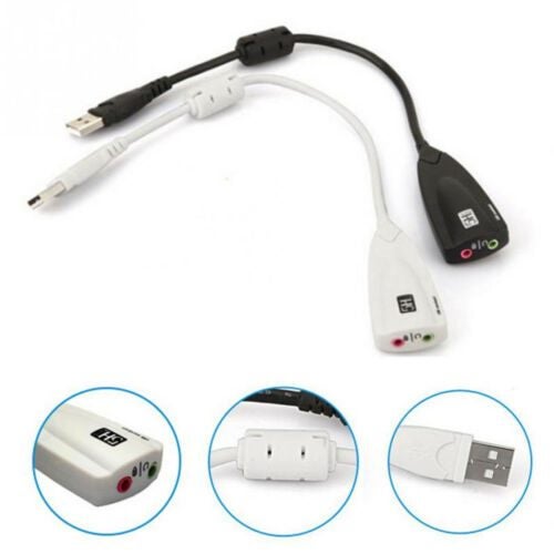 Audio Adapter Sound Card USB2.0 To 3.5mm mic headphone Jack Stereo Headset Carousel 1