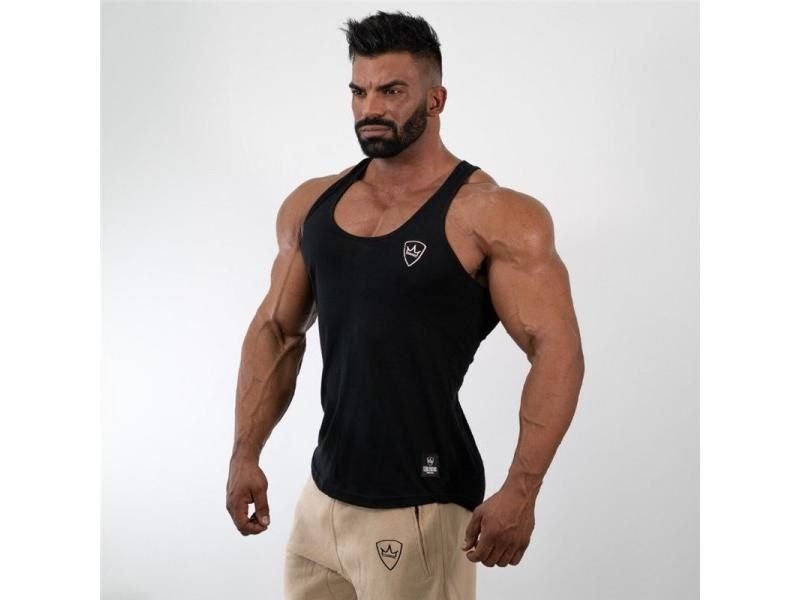Mens Tank Tops Shirt Gym Tank Top Fitness Clothing Vest Sleeveless Cotton Man Carousel 1