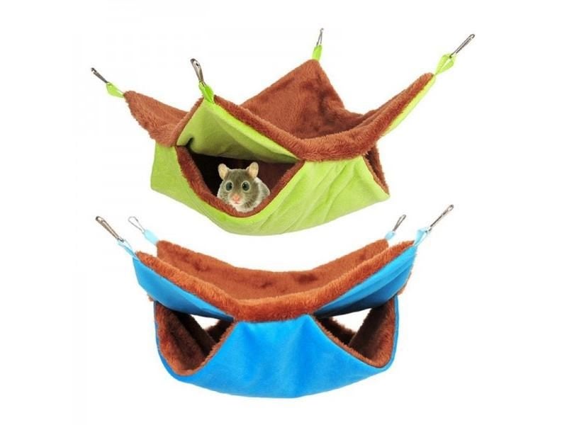 Plush Hamster Hammock Hanging Double Thick Plush Warm Sleeping Bag Nest Carousel 2