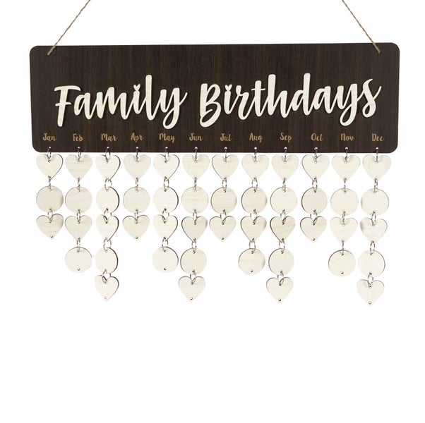 Inkdotpot Wooden Birthday Calendars With Hanging Dates Diy Birthday Tracker Carousel 1