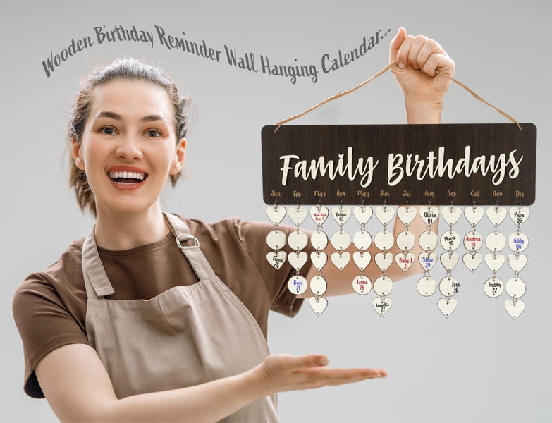 Inkdotpot Wooden Birthday Calendars With Hanging Dates Diy Birthday Tracker Carousel 2