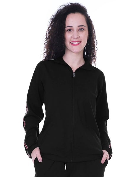 Moomaya Solid Zipper Jacket Womens Long Sleeve Jogger Track Top With Carousel 1