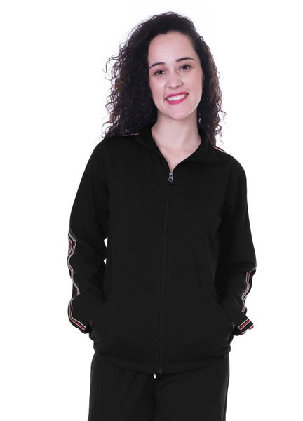 Moomaya Solid Zipper Jacket Womens Long Sleeve Jogger Track Top With Carousel 2
