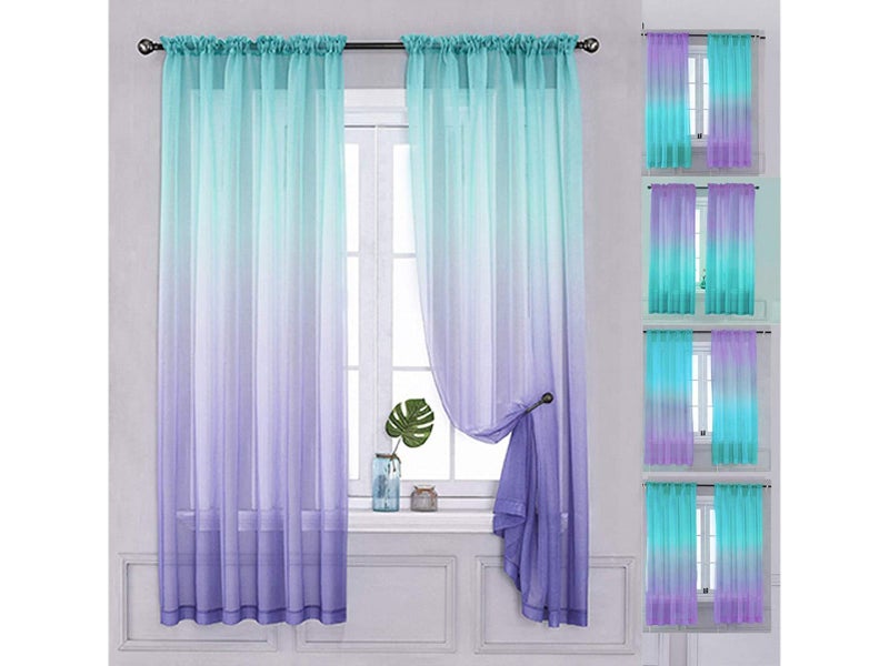 Pair of Multiple Installation Ways Semi Sheer Home Curtains Style 1 Carousel 1