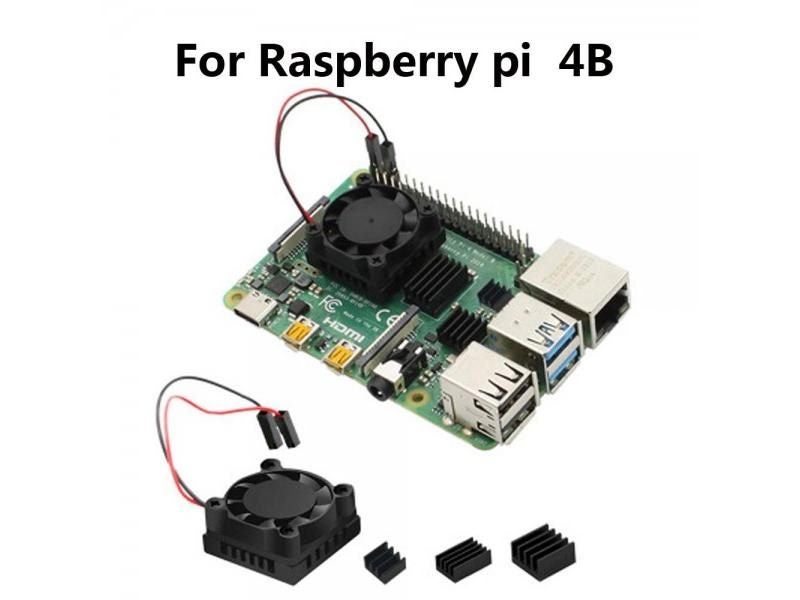 In Stock Square Cooling Fan 1/2 Dual Fan With Heatsink Cooler Kit For Raspberry Carousel 1