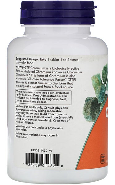 GTF CHROMIUM - BLOOD SUGAR 200 MCG 250 TABS - BB1229 Carousel 3