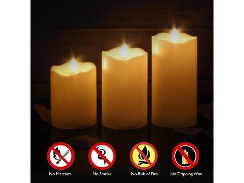 Pack Of 3 Remote Control Flameless LED Candle Lights For Valentine's Day Carousel 1