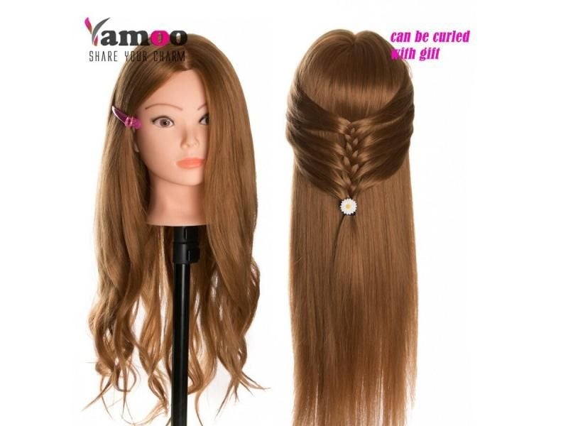 60 % Real Human Hair Training Head Dolls For Hairdressers Mannequin Dolls Carousel 1