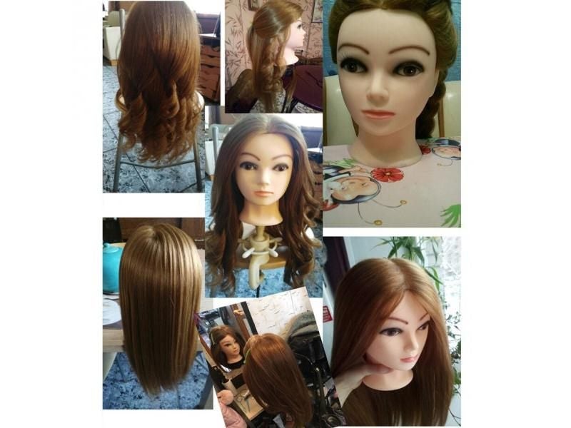 60 % Real Human Hair Training Head Dolls For Hairdressers Mannequin Dolls Carousel 2