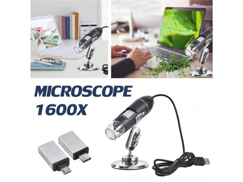 3-in-1 Digital Microscope 1600X/1000X Portable Two Adapters Support Phones Carousel 1