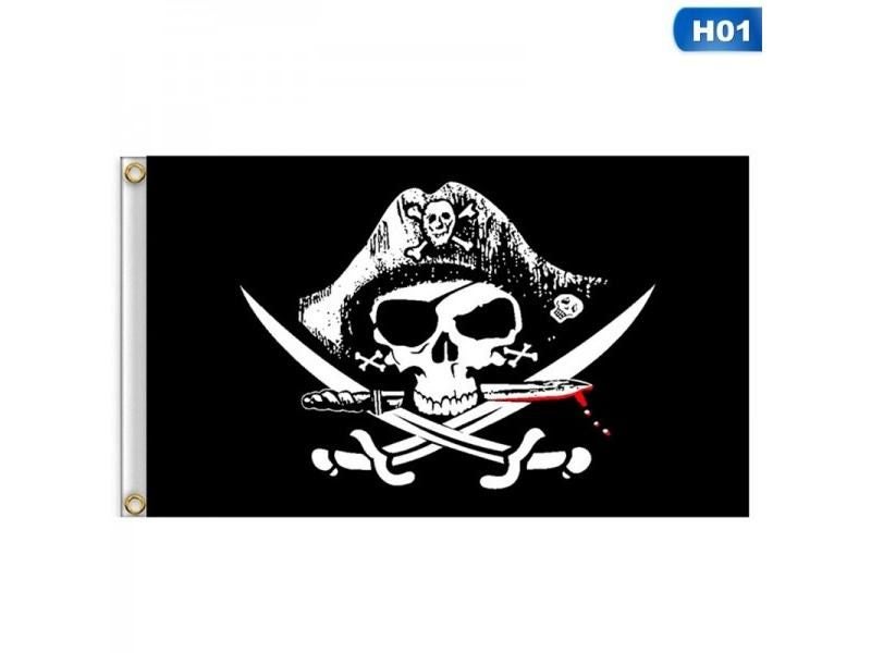 Pirate Flag 60x90cm Calico Balloween Jolly Roger Skull Polyester Banner Flags Carousel 1