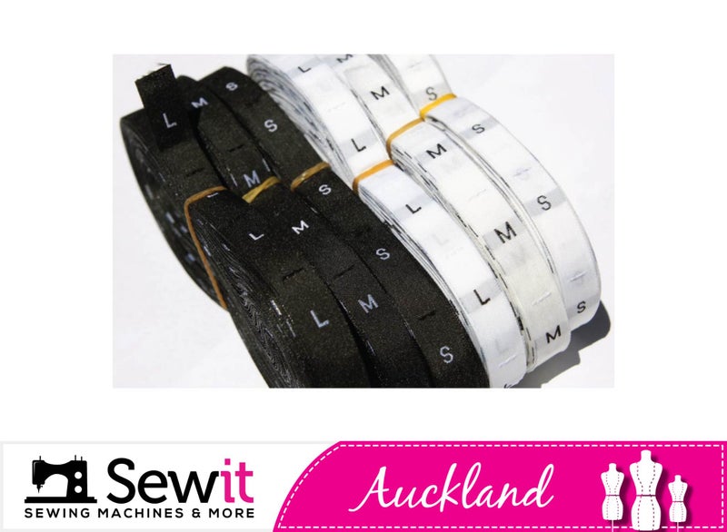 150x Garment Size Labels Choose Your Size & Colour Carousel 1