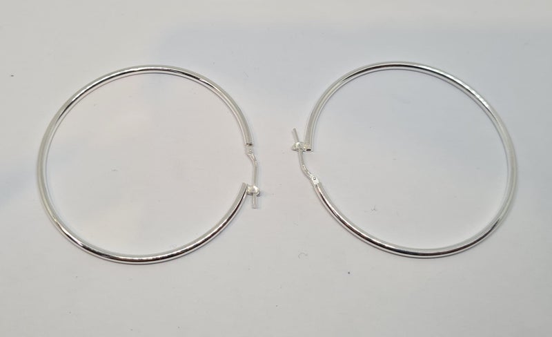 Silver Giant Hoop Earrings Carousel 1