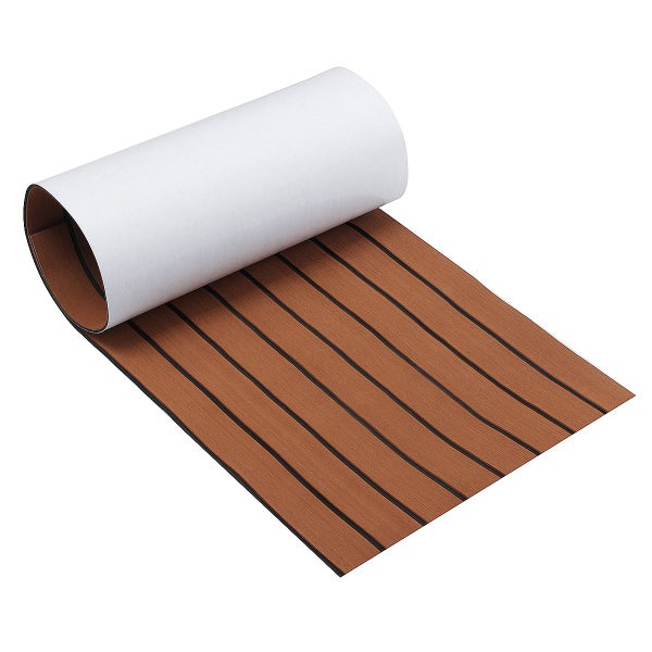Marine Floor Foam Brown Faux Teak Boat Mat Self - Adhesive Decking Yacht She Carousel 1