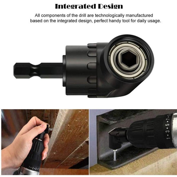 Black 1 / 4 Inch Hex Shank Drill Bit Angle Driver 105 Degree Right Angl Carousel 5