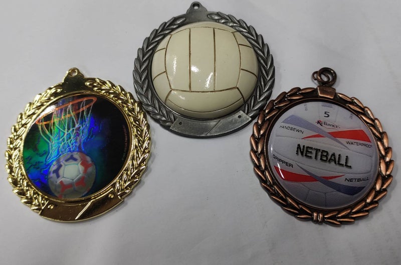 Netball medals, with ribbon and engraving Carousel 5