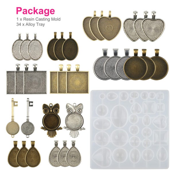 Resin Molds Silicone Mold Crystal Tray DIY Jewelry Kit Carousel 9