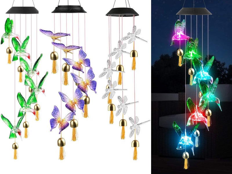 Solar Power Light Bell LED Wind Chimes Garden Night Lights Home Decor Carousel 1