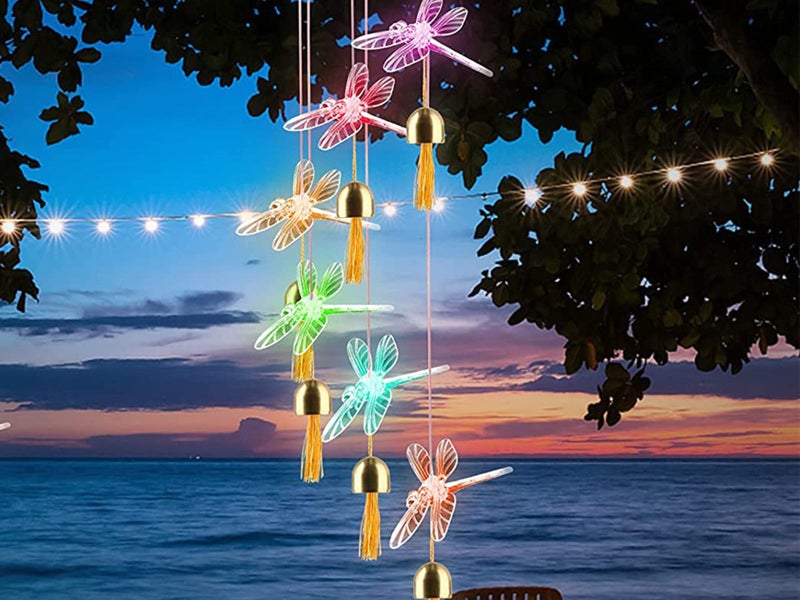 Solar Power Light Bell LED Wind Chimes Garden Night Lights Home Decor Carousel 8
