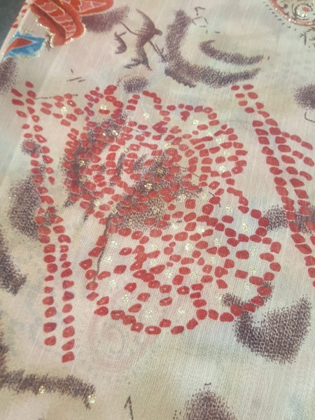 Rust Sparkly Patterned Polyester Fabric Carousel 2