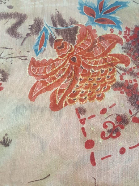 Rust Sparkly Patterned Polyester Fabric Carousel 4