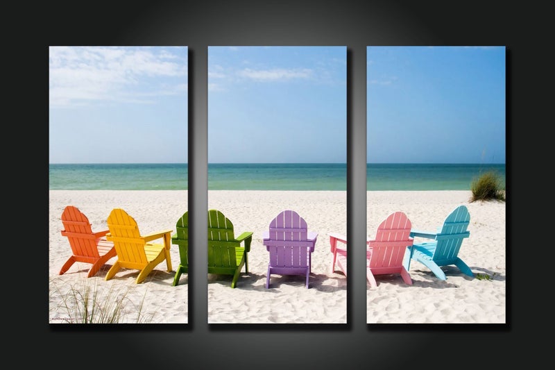 ON SALE FREE SHIPPING - 3 Piece Canvas Art Print - RELAX Carousel 1