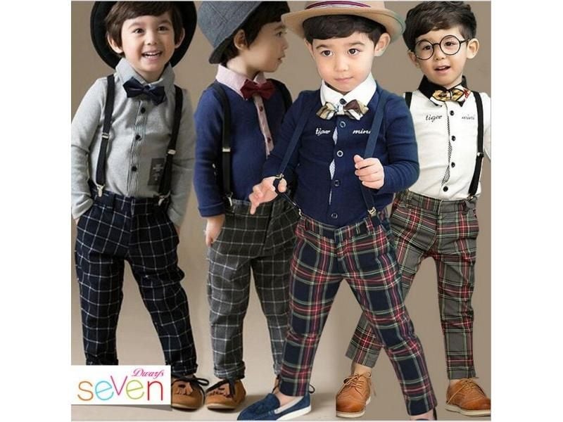 Fashionable England Style Boy's Wedding Party Suit Free Bowtie Strap 929A Carousel 2