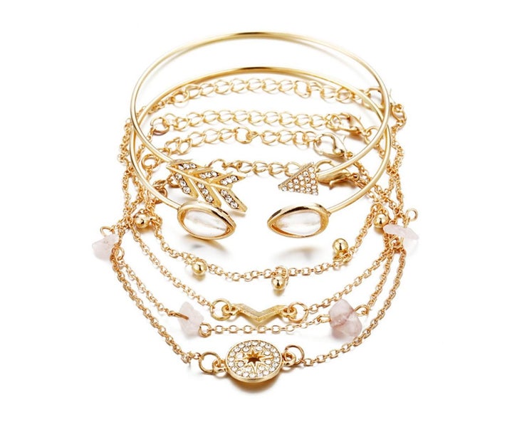 6PCS Compass - type open V - type bracelet of various styles Carousel 1