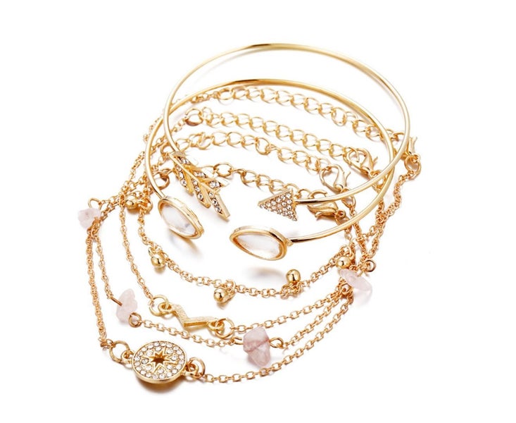 6PCS Compass - type open V - type bracelet of various styles Carousel 2