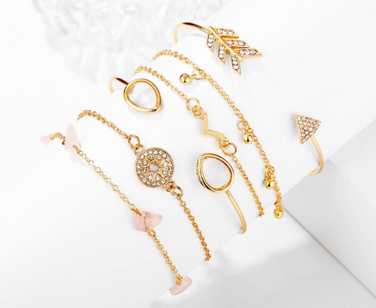 6PCS Compass - type open V - type bracelet of various styles Carousel 4