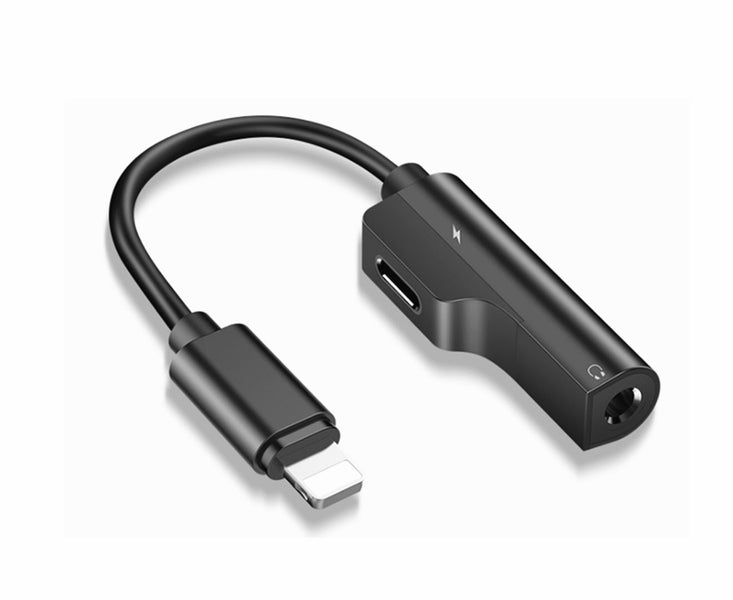 Two - in - one Converter for iPhone Headphone Connector Audio Wire - BLACK Carousel 2